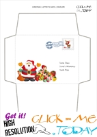 Free envelope to Santa Claus template from toddlers with stamp 48